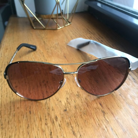 Michael Kors Gold Metal Chelsea Aviator Sunglasses - Picture 1 of 8